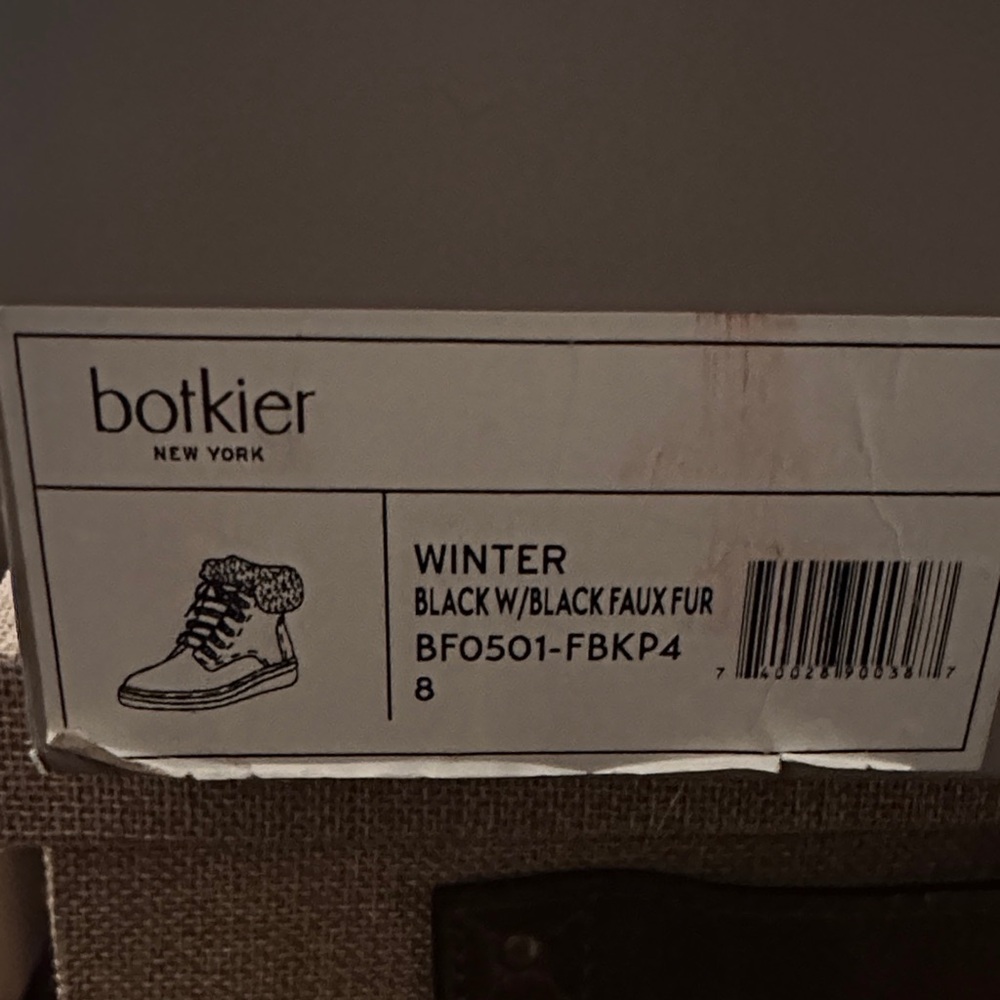 Botkier Black Fur Lined Lace Up Boots with Brown Sole - Picture 7 of 7